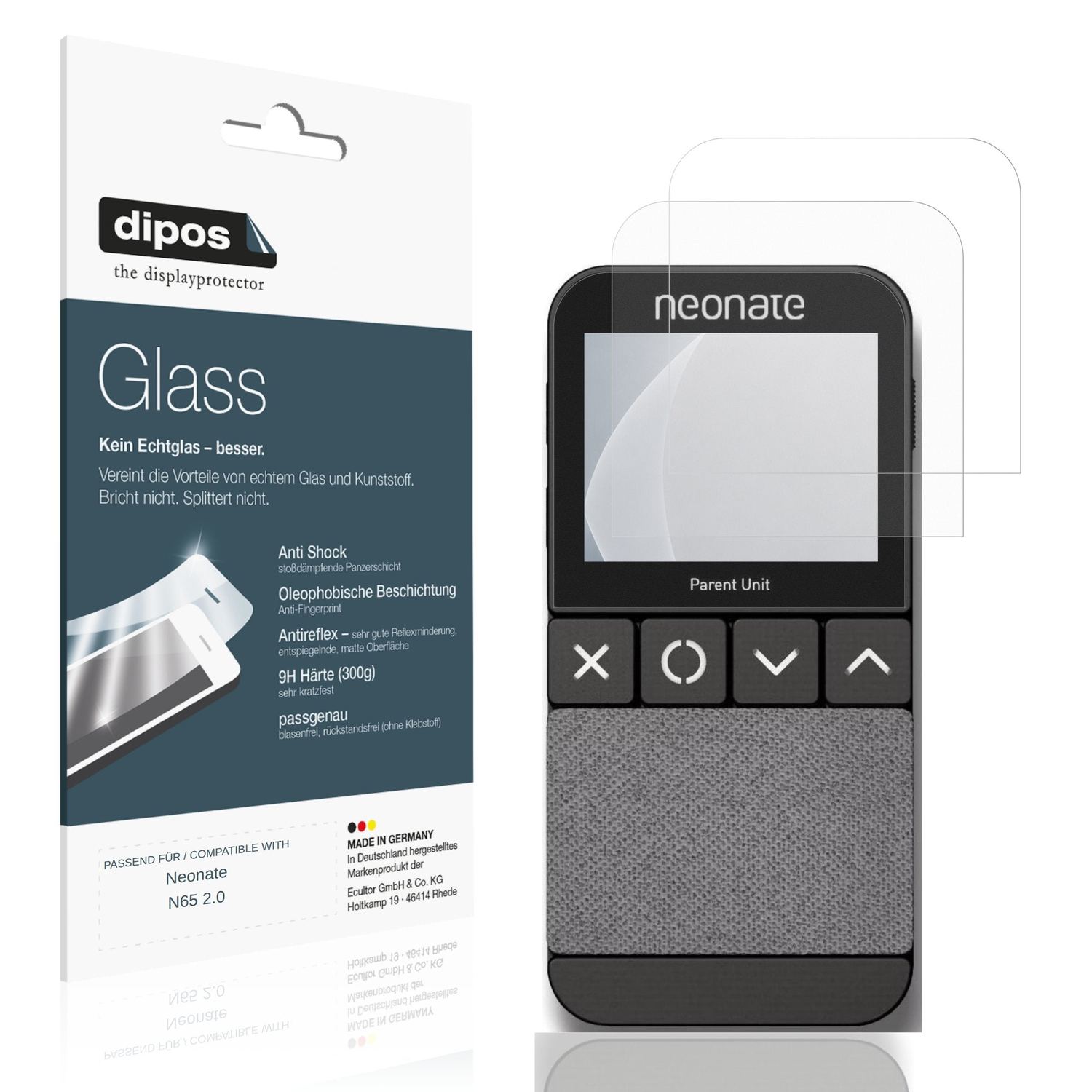 Matte Displayschutzfolie von dipos passend für Neonate N65 2.0, 9H kratzfest und blasenfrei montiert
