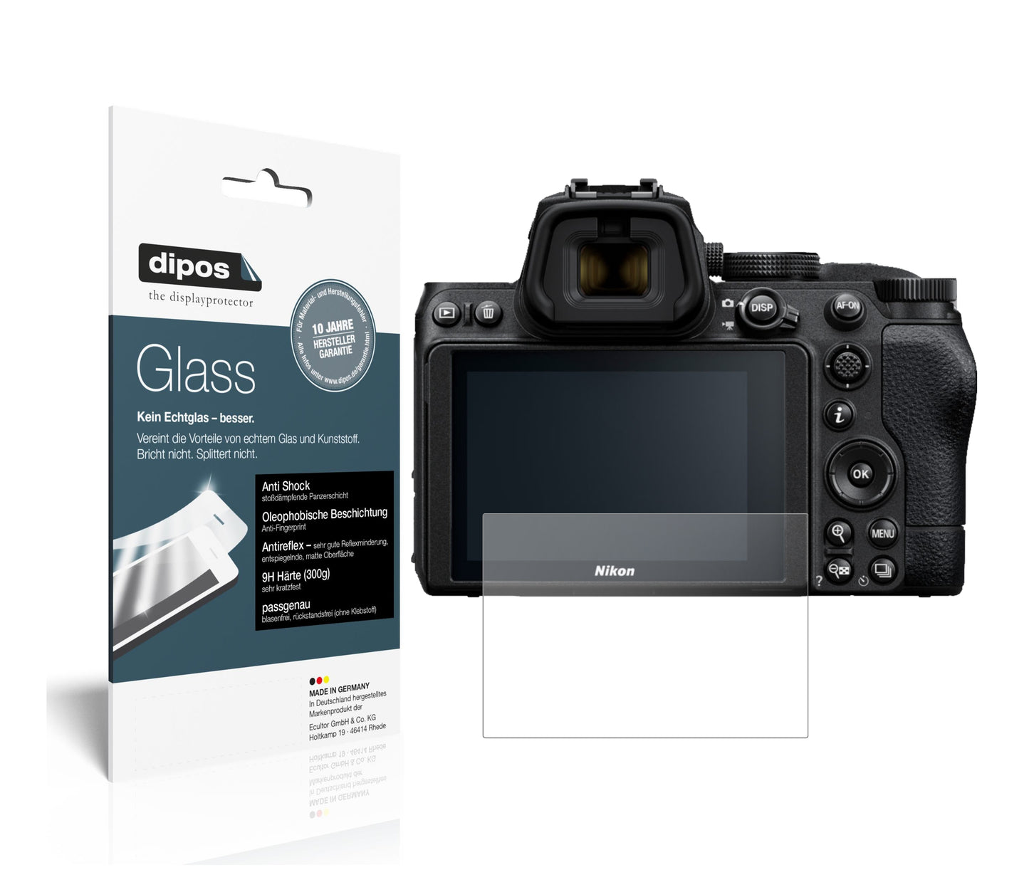 Matte Displayschutzfolie von dipos passend für Nikon Z5, 9H kratzfest und blasenfrei montiert
