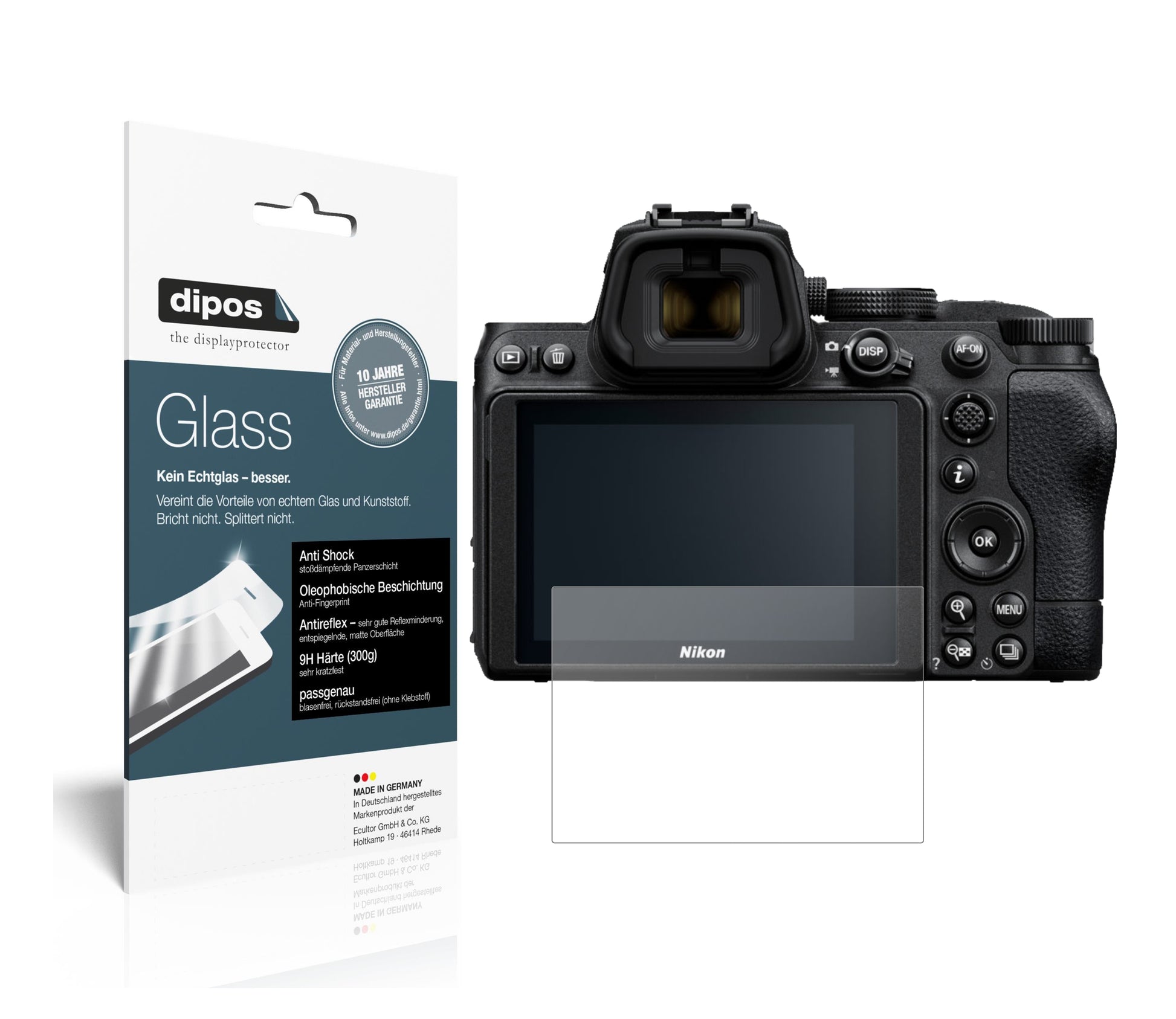 Matte Displayschutzfolie von dipos passend für Nikon Z5, 9H kratzfest und blasenfrei montiert
