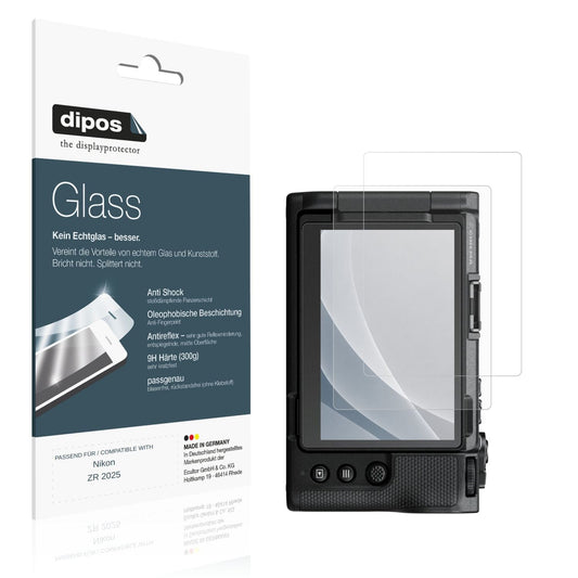 Matte Displayschutzfolie von dipos passend für Nikon ZR 2025, 9H kratzfest und blasenfrei montiert