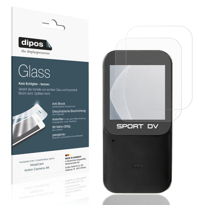 Matte Displayschutzfolie von dipos passend für NinjaCam Action Camera 4K, 9H kratzfest und blasenfrei montiert