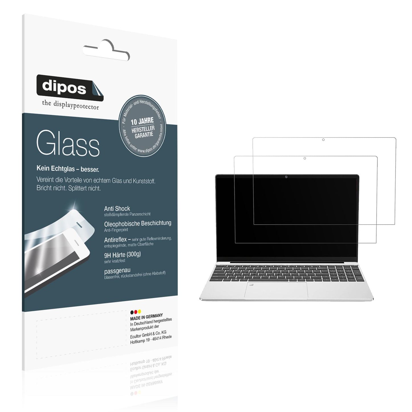 Matte Displayschutzfolie von dipos passend für Ninkear N15 Air, 9H kratzfest und blasenfrei montiert