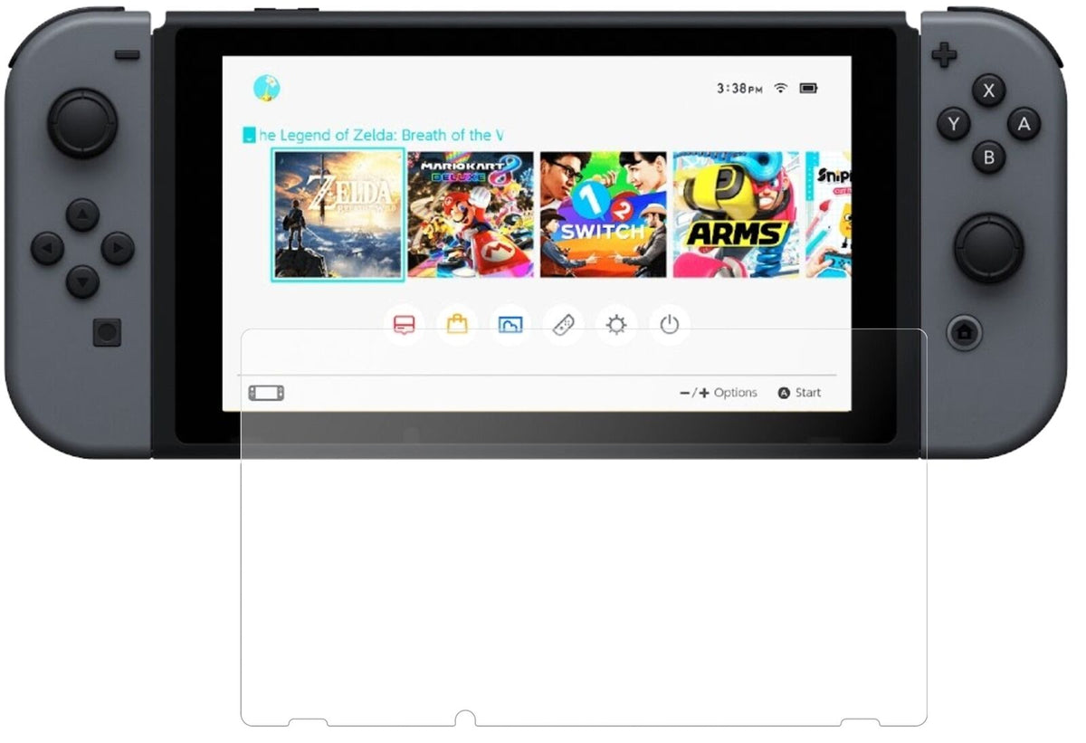 Matte Displayschutzfolie von dipos passend für Nintendo Switch, 9H kratzfest und blasenfrei montiert