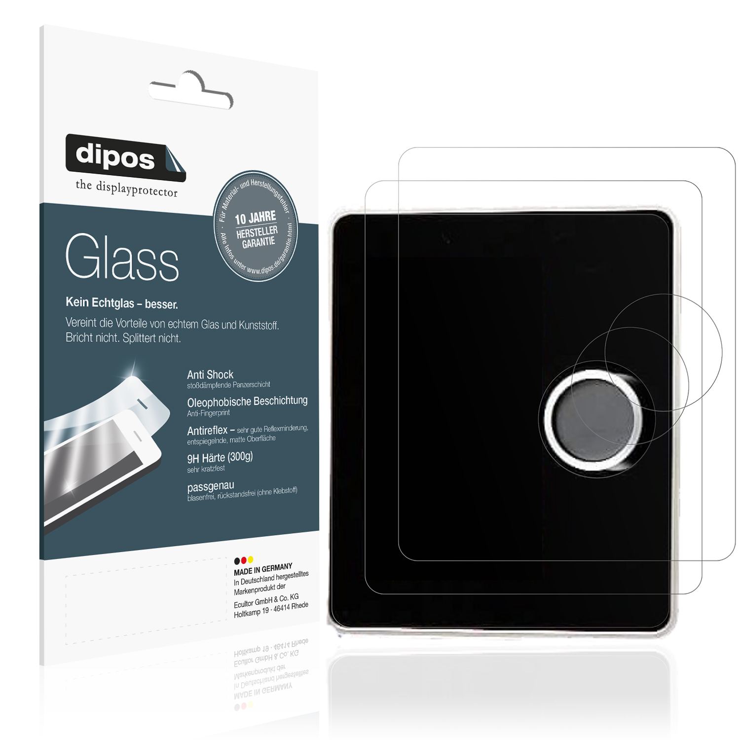 Matte Displayschutzfolie von dipos passend für Nivona NICR 970, 9H kratzfest und blasenfrei montiert