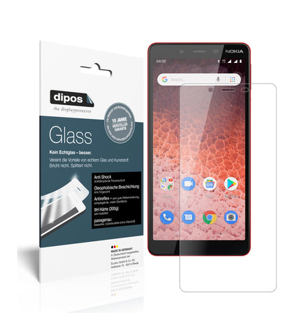 Matte Displayschutzfolie von dipos passend für Nokia 1 Plus, 9H kratzfest und blasenfrei montiert