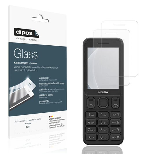Matte Displayschutzfolie von dipos passend für Nokia 125, 9H kratzfest und blasenfrei montiert