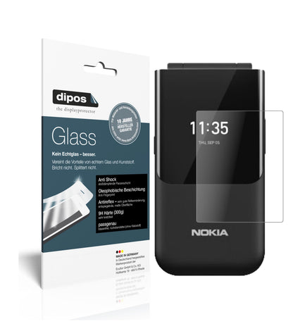Matte Displayschutzfolie von dipos passend für Nokia 2720 Flip Rückseite, 9H kratzfest und blasenfrei montiert