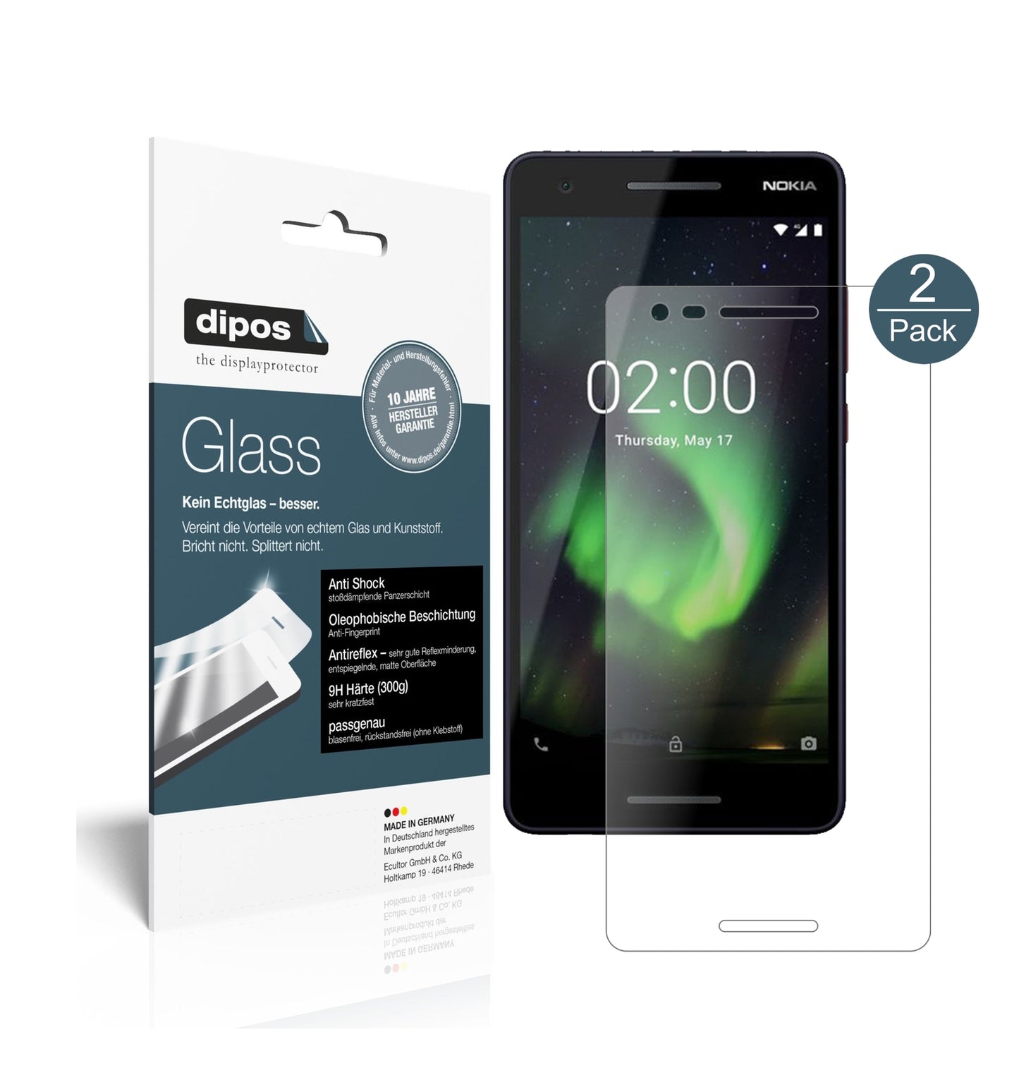 Matte Displayschutzfolie von dipos passend für Nokia 46024, 9H kratzfest und blasenfrei montiert
