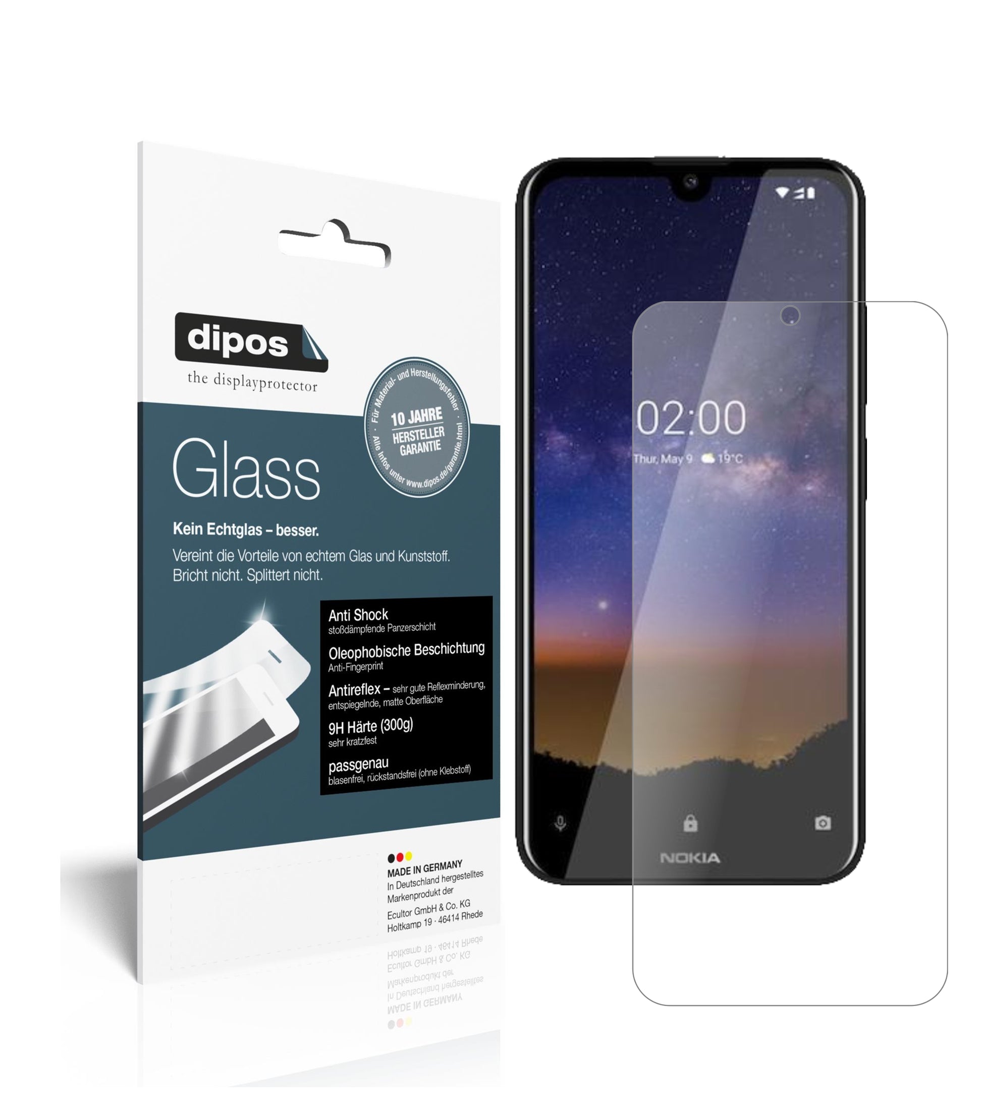 Matte Displayschutzfolie von dipos passend für Nokia 46055, 9H kratzfest und blasenfrei montiert