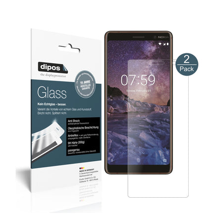 Matte Displayschutzfolie von dipos passend für Nokia 7 Plus, 9H kratzfest und blasenfrei montiert