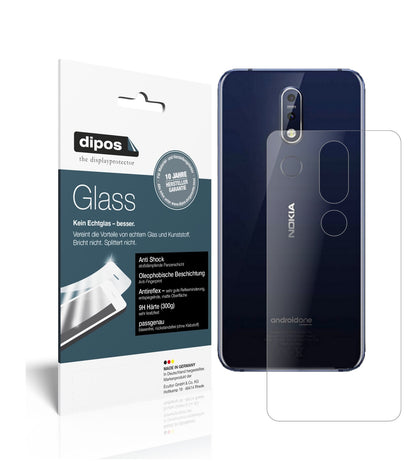 Matte Displayschutzfolie von dipos passend für Nokia X7 (2018) Rückseite, 9H kratzfest und blasenfrei montiert