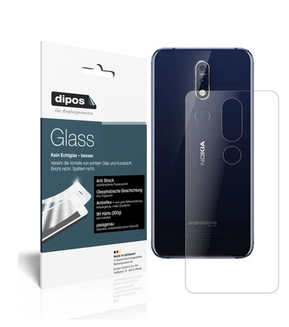 Matte Displayschutzfolie von dipos passend für Nokia X7 (2018) Rückseite, 9H kratzfest und blasenfrei montiert
