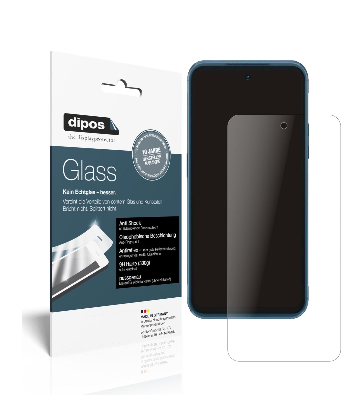 Matte Displayschutzfolie von dipos passend für Nokia XR20, 9H kratzfest und blasenfrei montiert
