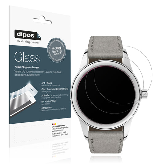 Matte Displayschutzfolie von dipos passend für NOMOS Glashütte Club, 9H kratzfest und blasenfrei montiert