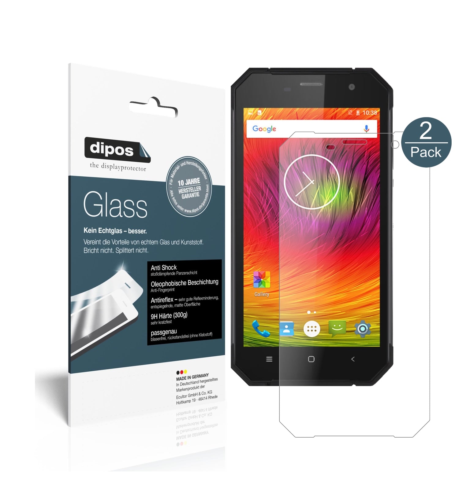 Matte Displayschutzfolie von dipos passend für Nomu M6, 9H kratzfest und blasenfrei montiert