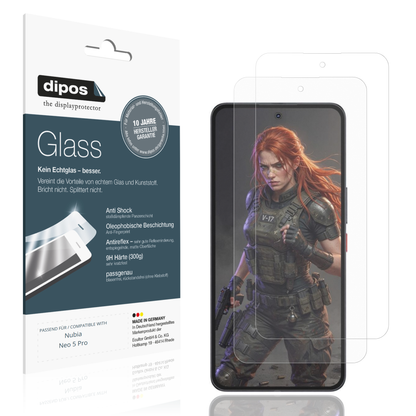 Matte Displayschutzfolie von dipos passend für Nubia Neo 5 Pro, 9H kratzfest und blasenfrei montiert