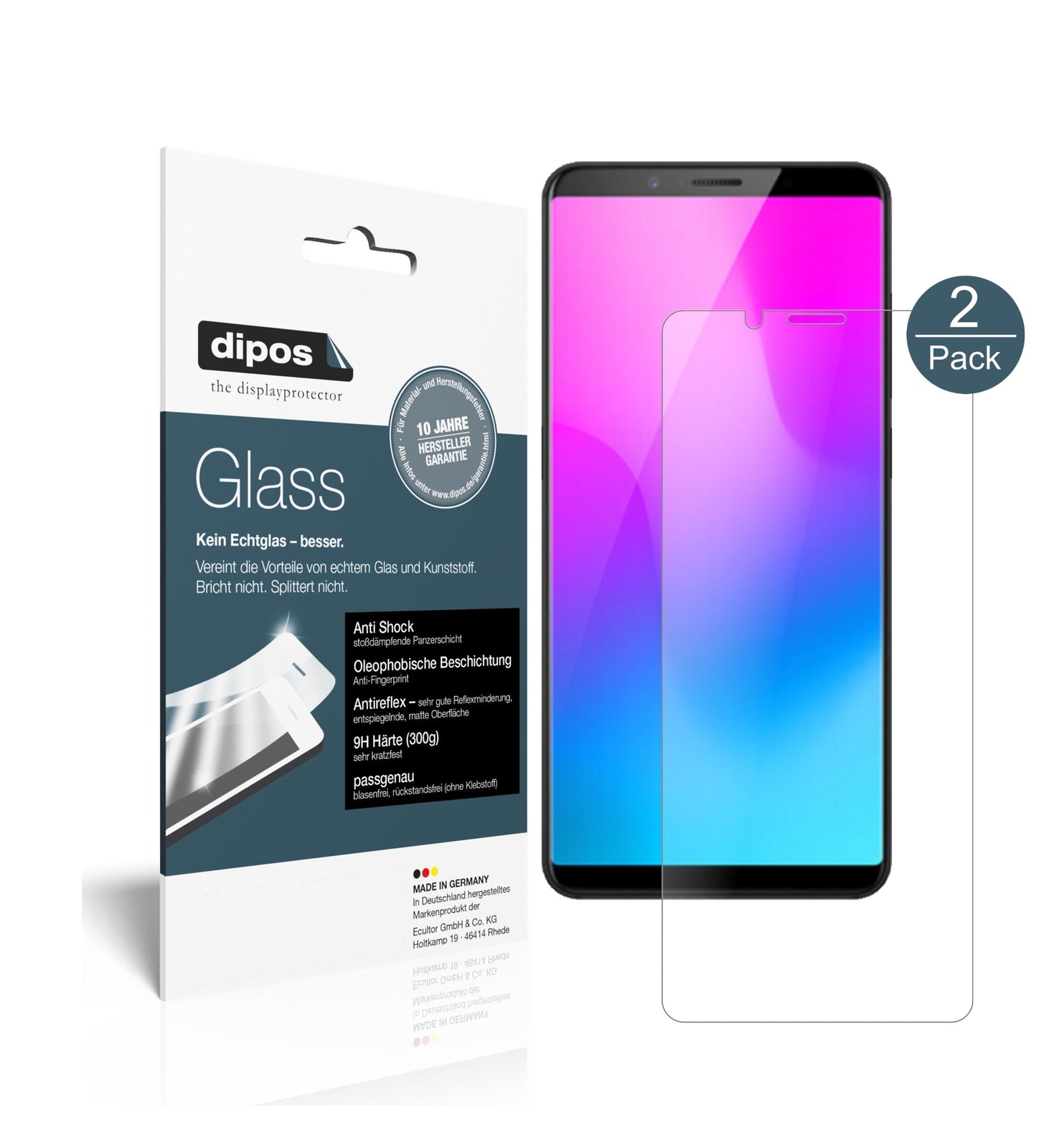 Matte Displayschutzfolie von dipos passend für Nubia Z18 Mini, 9H kratzfest und blasenfrei montiert