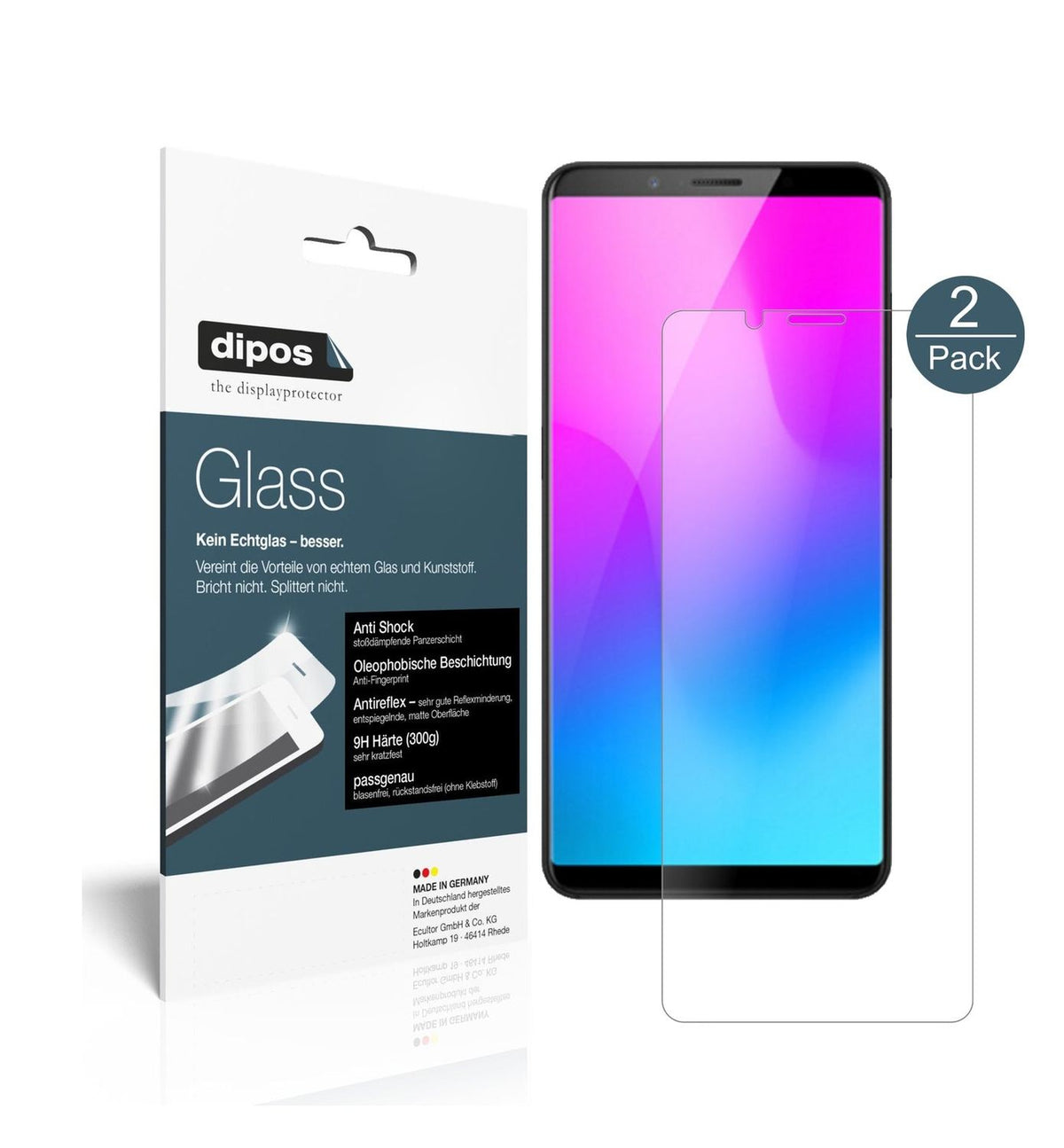 Matte Displayschutzfolie von dipos passend für Nubia Z18 Mini, 9H kratzfest und blasenfrei montiert
