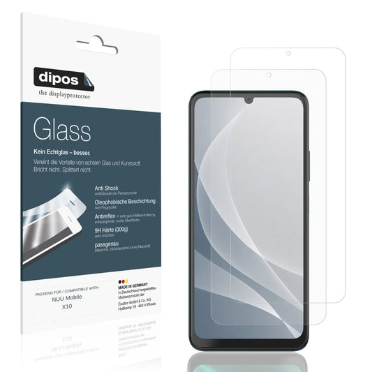 Matte Displayschutzfolie von dipos passend für NUU Mobile X10, 9H kratzfest und blasenfrei montiert