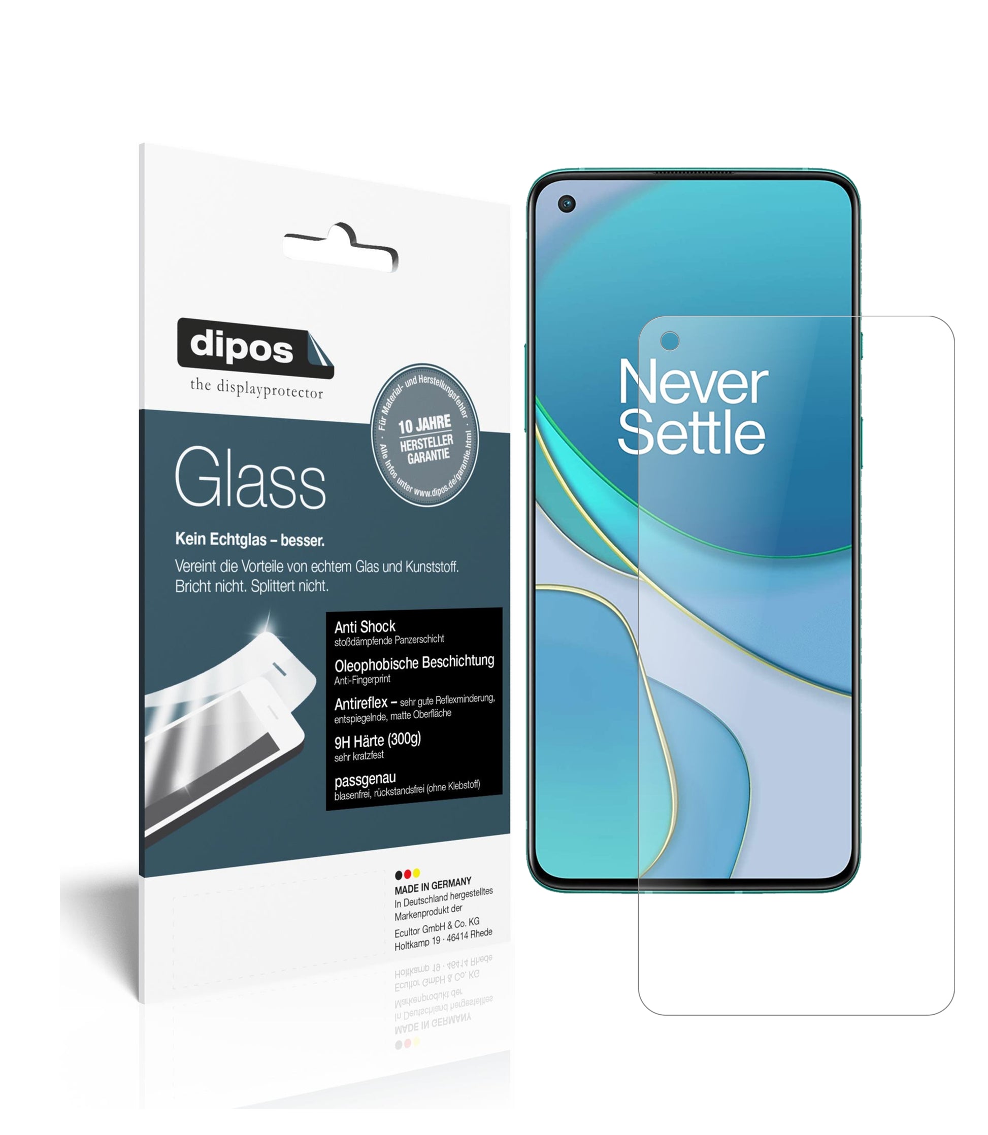 Matte Displayschutzfolie von dipos passend für OnePlus 8T, 9H kratzfest und blasenfrei montiert