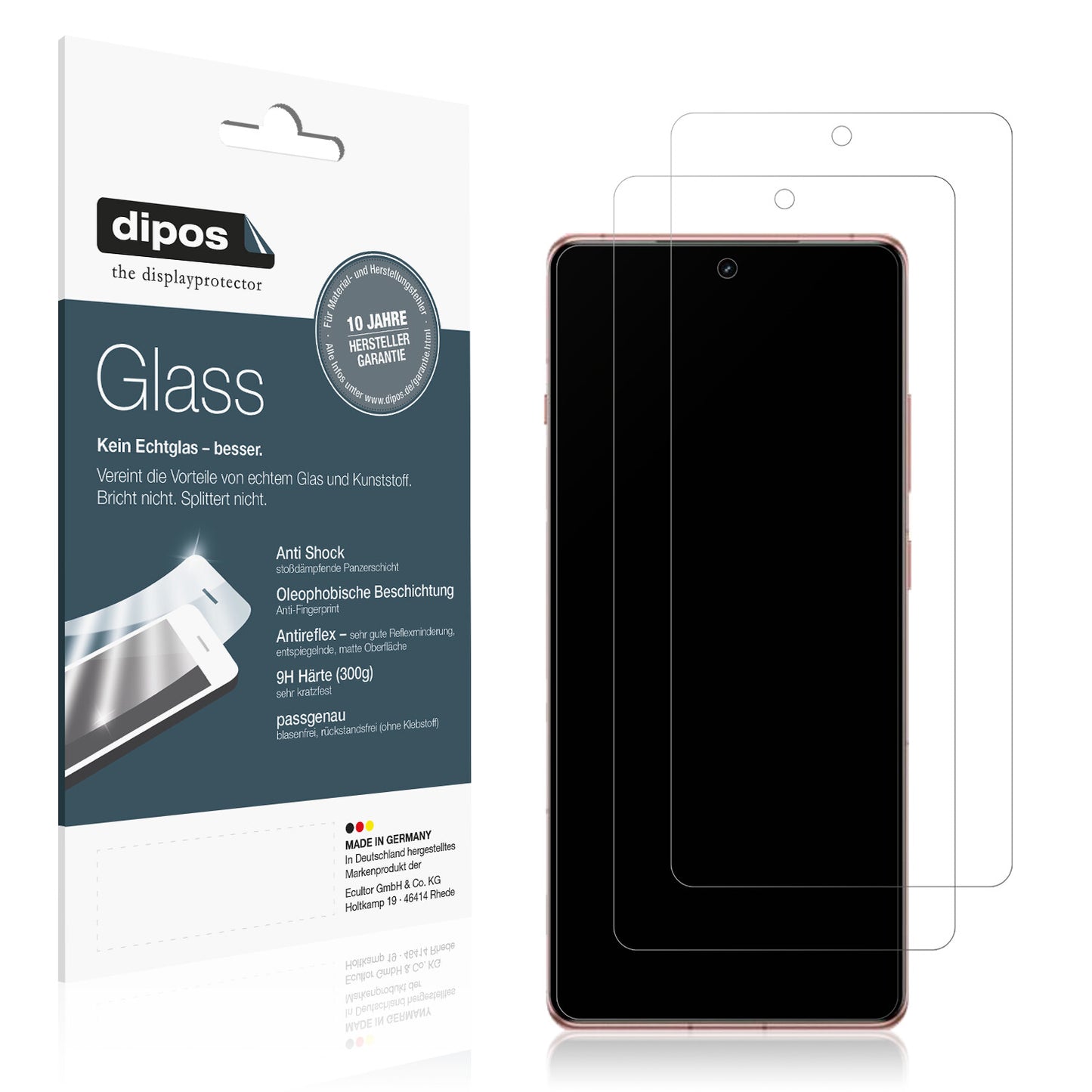 Matte Displayschutzfolie von dipos passend für OnePlus Ace3, 9H kratzfest und blasenfrei montiert
