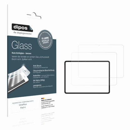 Matte Displayschutzfolie von dipos passend für OnePlus Pad 4, 9H kratzfest und blasenfrei montiert