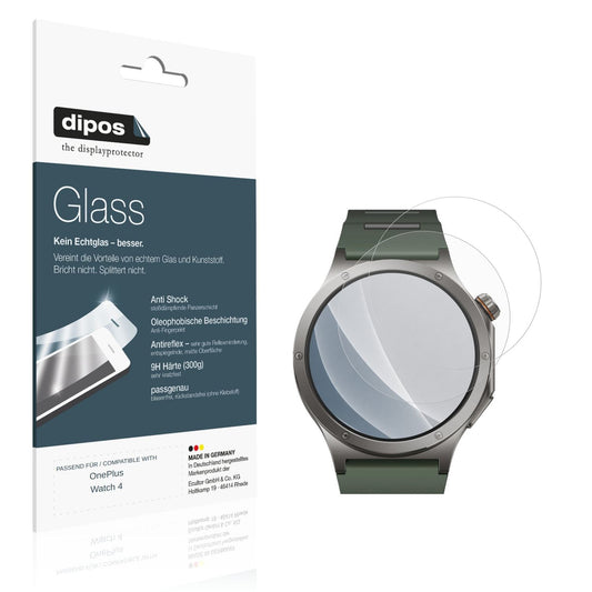 Matte Displayschutzfolie von dipos passend für OnePlus Watch 4, 9H kratzfest und blasenfrei montiert