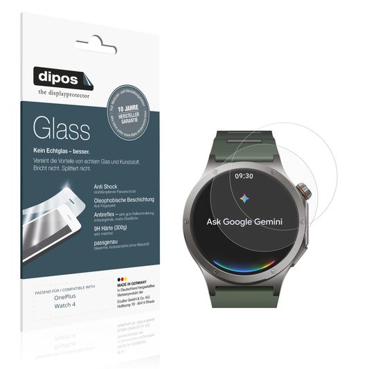 Matte Displayschutzfolie von dipos passend für OnePlus Watch 4, 9H kratzfest und blasenfrei montiert