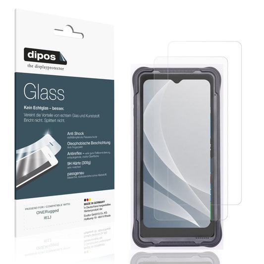 Matte Displayschutzfolie von dipos passend für ONERugged I61J, 9H kratzfest und blasenfrei montiert