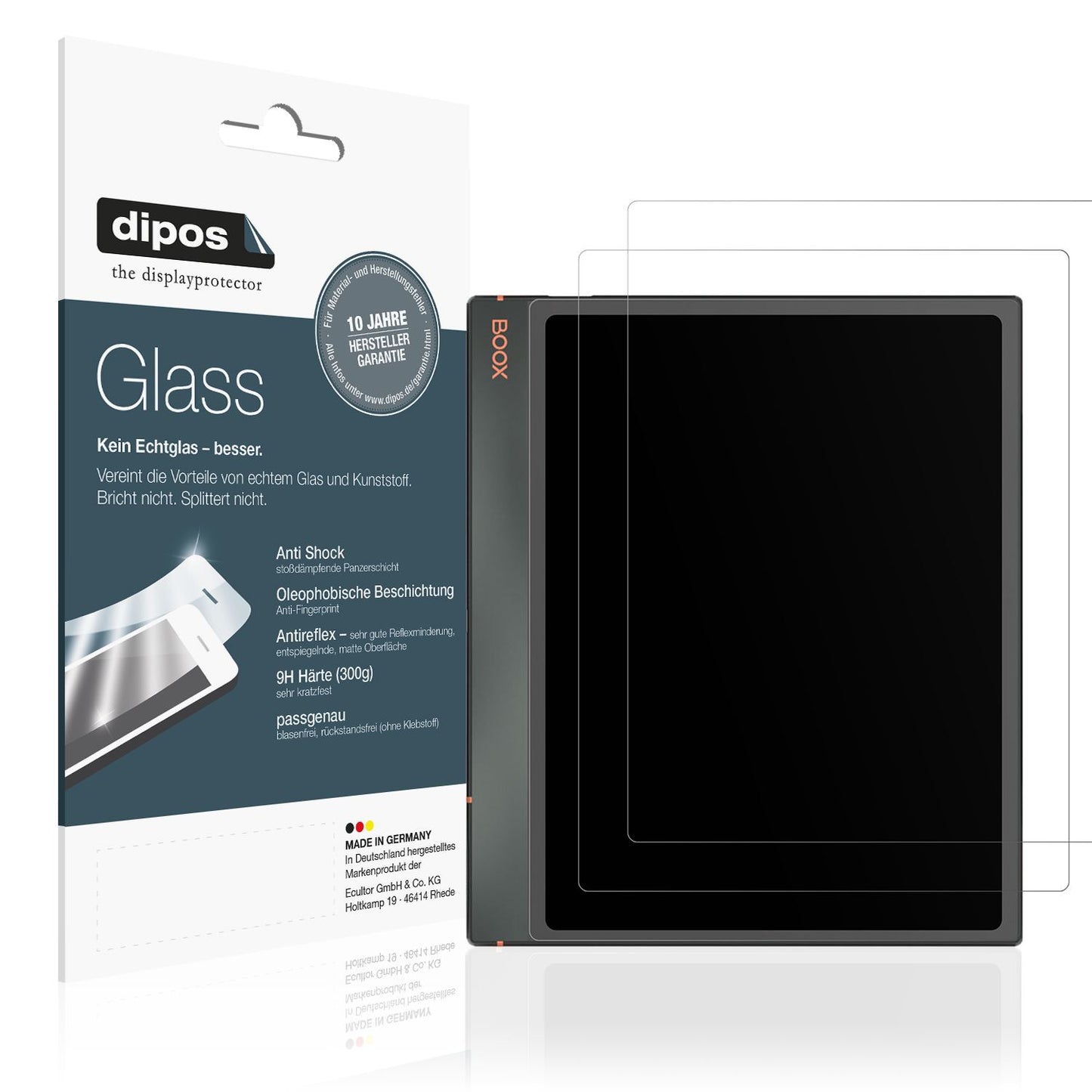 Matte Displayschutzfolie von dipos passend für Onyx Boox Note Air3 C, 9H kratzfest und blasenfrei montiert
