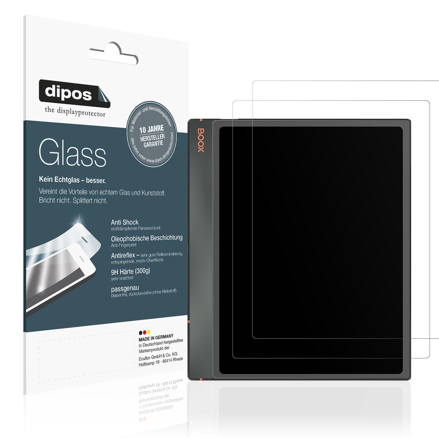 Matte Displayschutzfolie von dipos passend für Onyx Boox Note Air3 C, 9H kratzfest und blasenfrei montiert