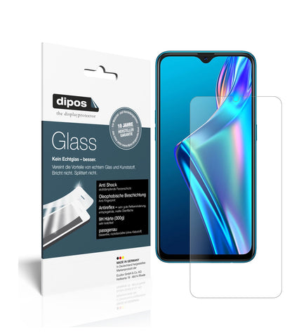 Matte Displayschutzfolie von dipos passend für Oppo A12, 9H kratzfest und blasenfrei montiert
