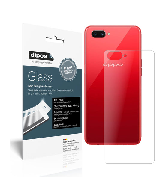 Matte Displayschutzfolie von dipos passend für OPPO A3S Rückseite, 9H kratzfest und blasenfrei montiert