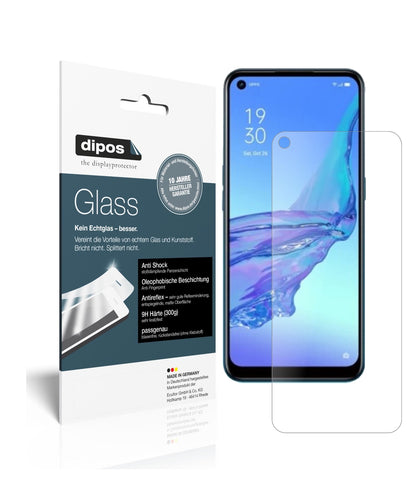 Matte Displayschutzfolie von dipos passend für Oppo A53 (2020), 9H kratzfest und blasenfrei montiert