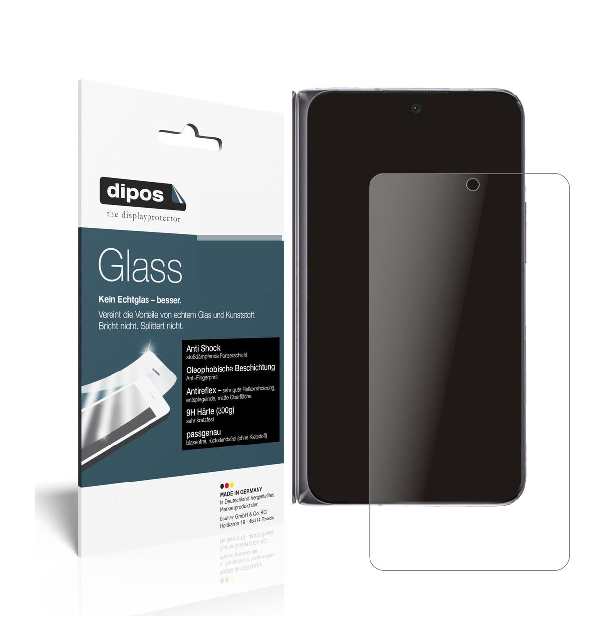 Matte Displayschutzfolie von dipos passend für Oppo Find N Rückseite, 9H kratzfest und blasenfrei montiert