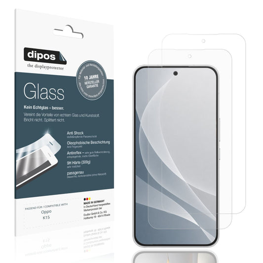 Matte Displayschutzfolie von dipos passend für Oppo K15, 9H kratzfest und blasenfrei montiert