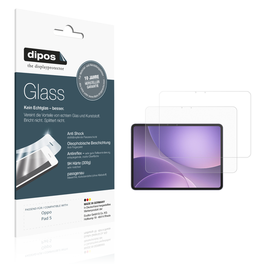 Matte Displayschutzfolie von dipos passend für Oppo Pad 5, 9H kratzfest und blasenfrei montiert