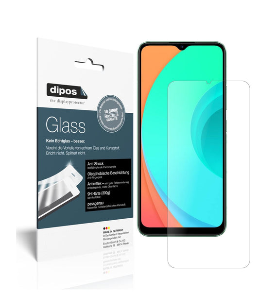 Matte Displayschutzfolie von dipos passend für Oppo Realme C11, 9H kratzfest und blasenfrei montiert
