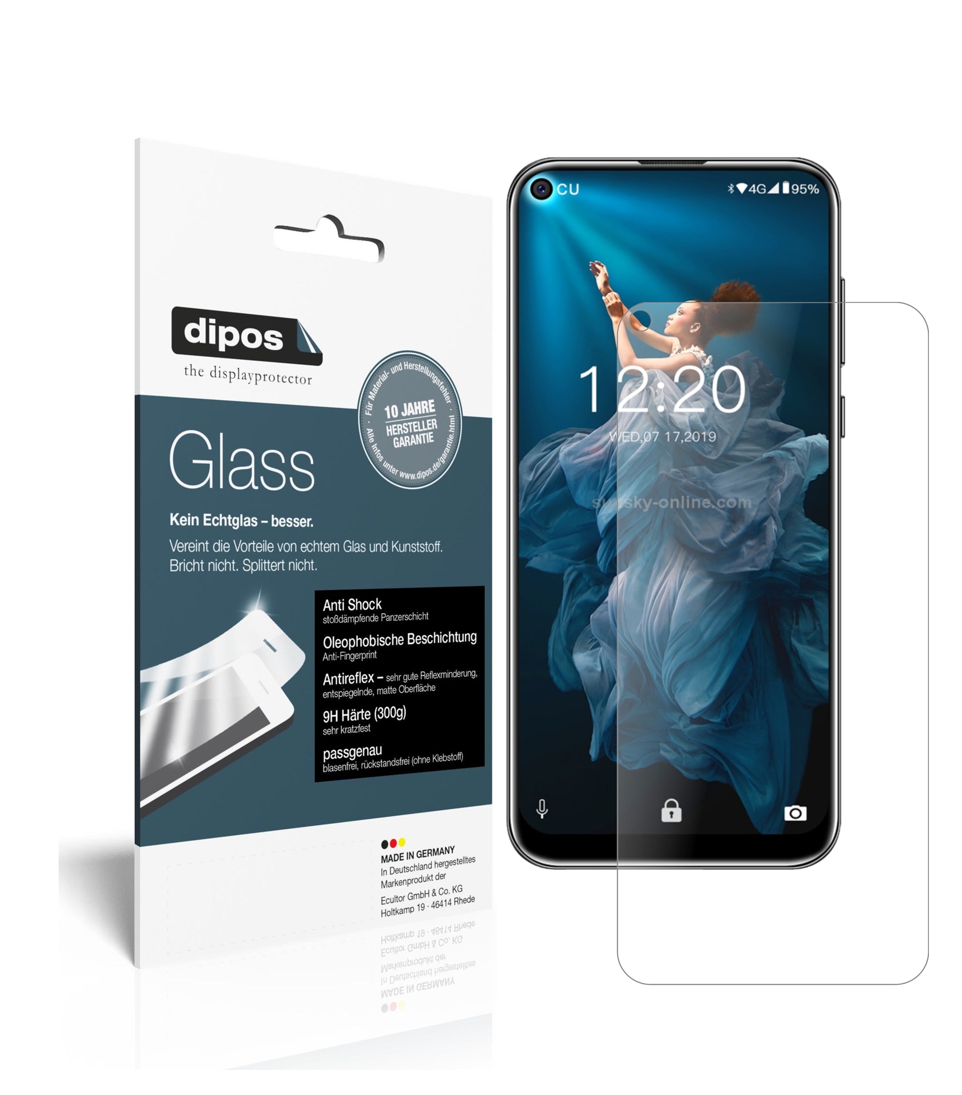 Matte Displayschutzfolie von dipos passend für Oukitel C17 Pro, 9H kratzfest und blasenfrei montiert