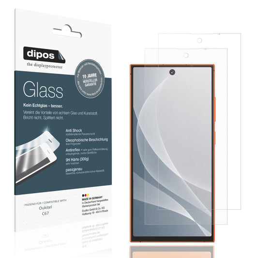 Matte Displayschutzfolie von dipos passend für Oukitel C67, 9H kratzfest und blasenfrei montiert