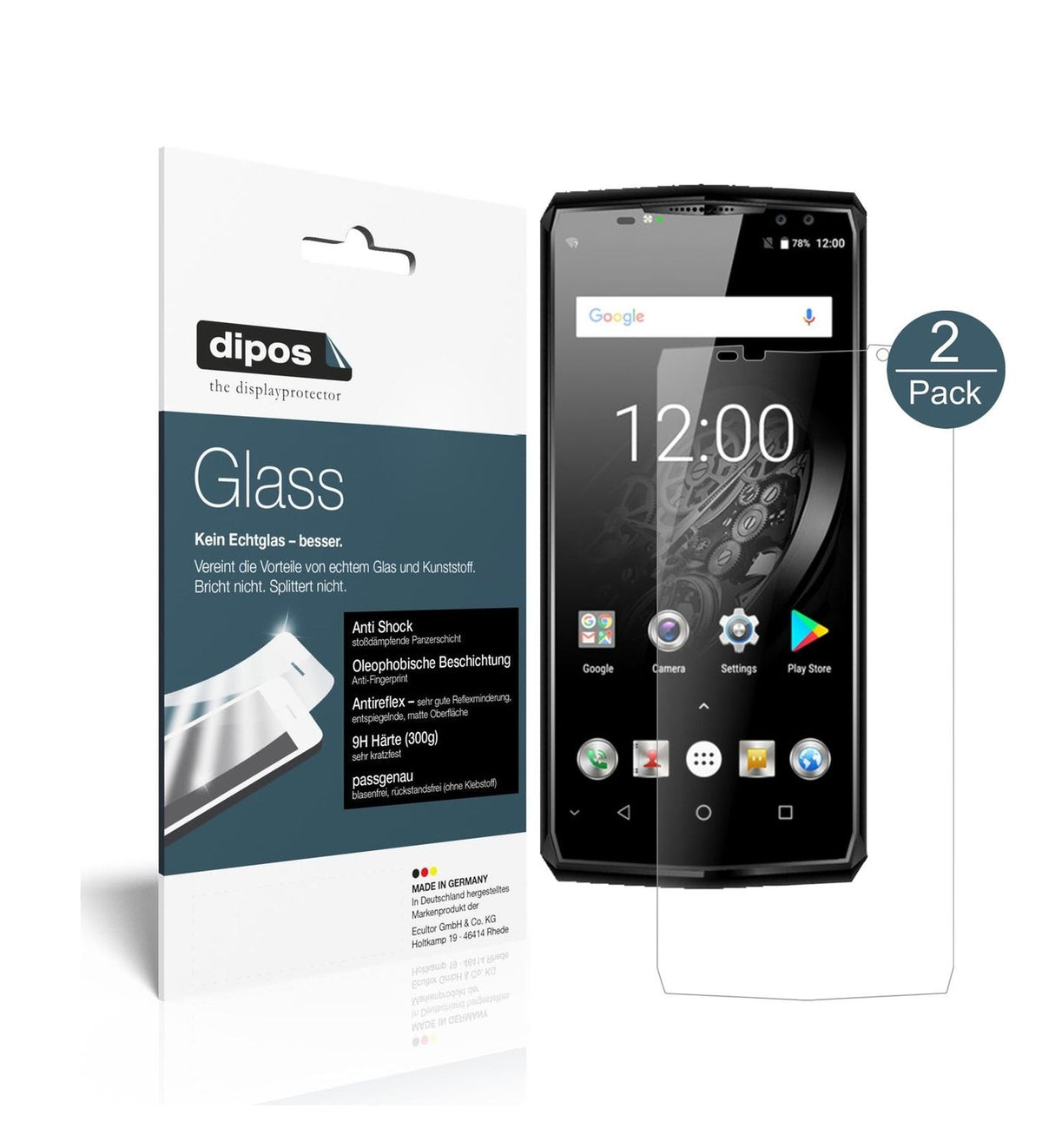 Matte Displayschutzfolie von dipos passend für Oukitel K10, 9H kratzfest und blasenfrei montiert