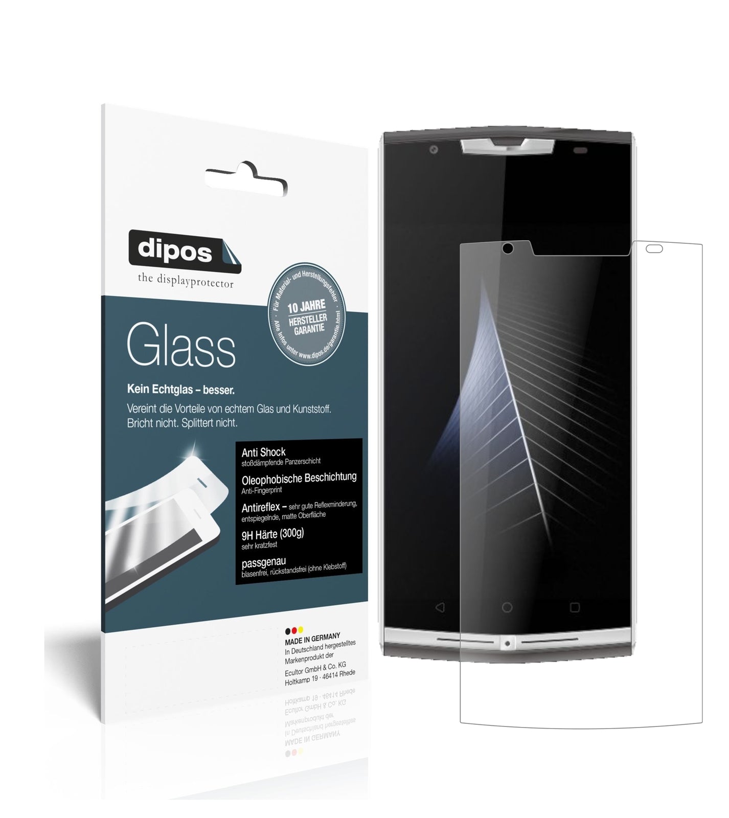Matte Displayschutzfolie von dipos passend für Oukitel K10000 Pro, 9H kratzfest und blasenfrei montiert