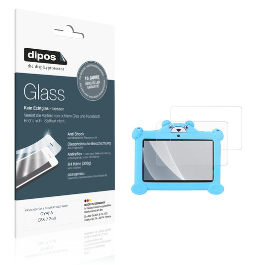 Matte Displayschutzfolie von dipos passend für OYAJIA C88 7 Zoll, 9H kratzfest und blasenfrei montiert
