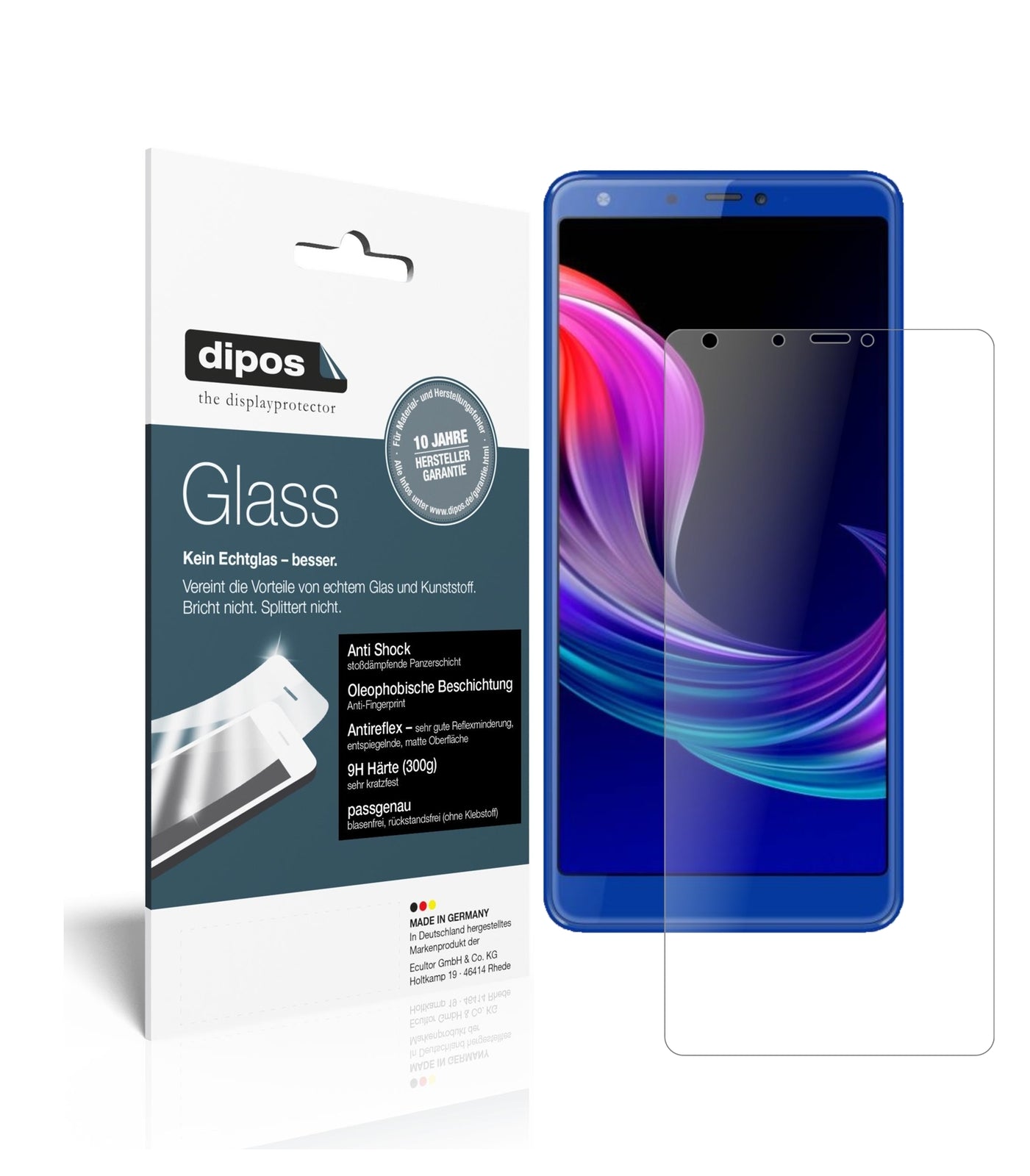 Matte Displayschutzfolie von dipos passend für Panasonic Eluga Ray 600, 9H kratzfest und blasenfrei montiert