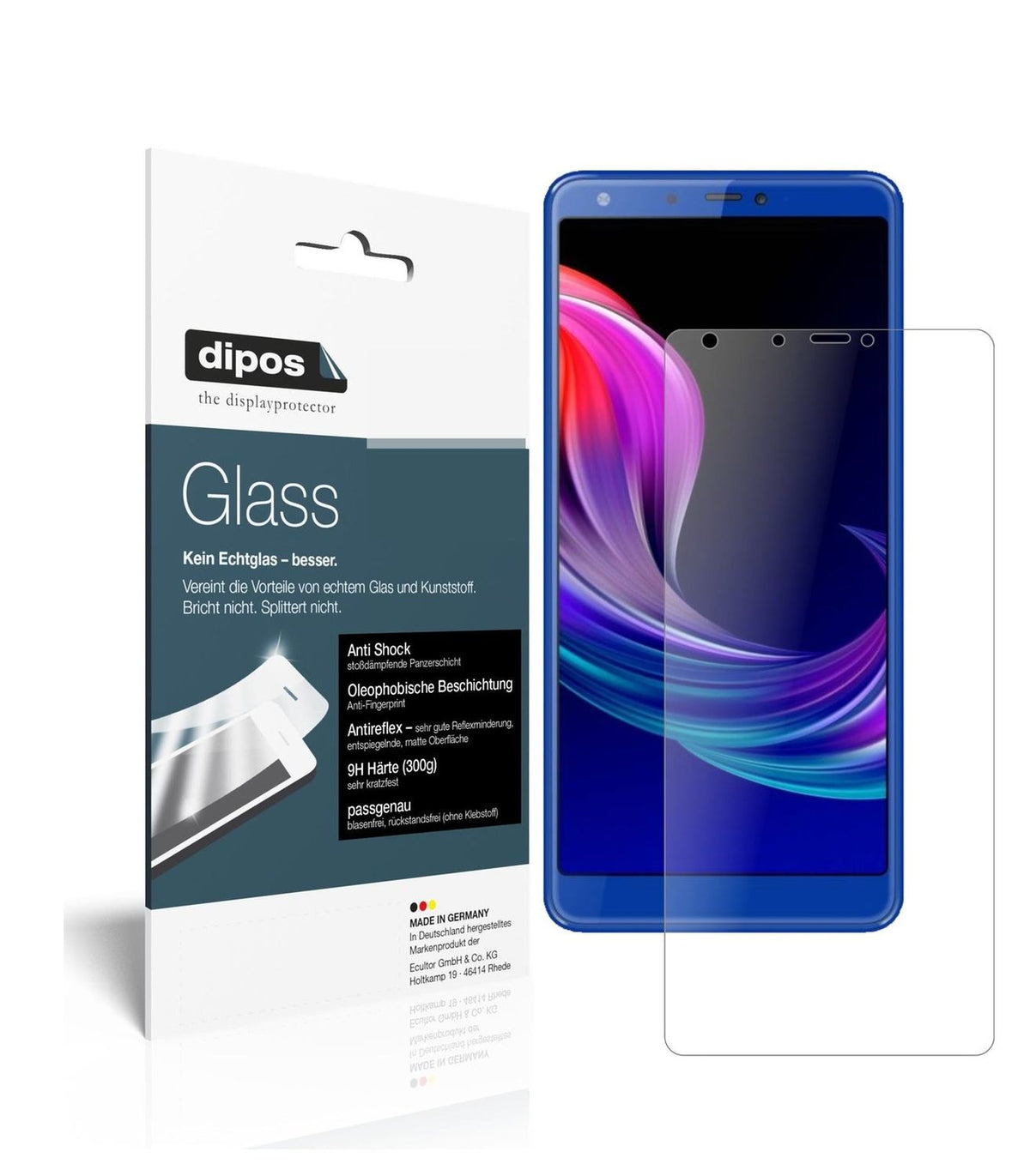 Matte Displayschutzfolie von dipos passend für Panasonic Eluga Ray 600, 9H kratzfest und blasenfrei montiert