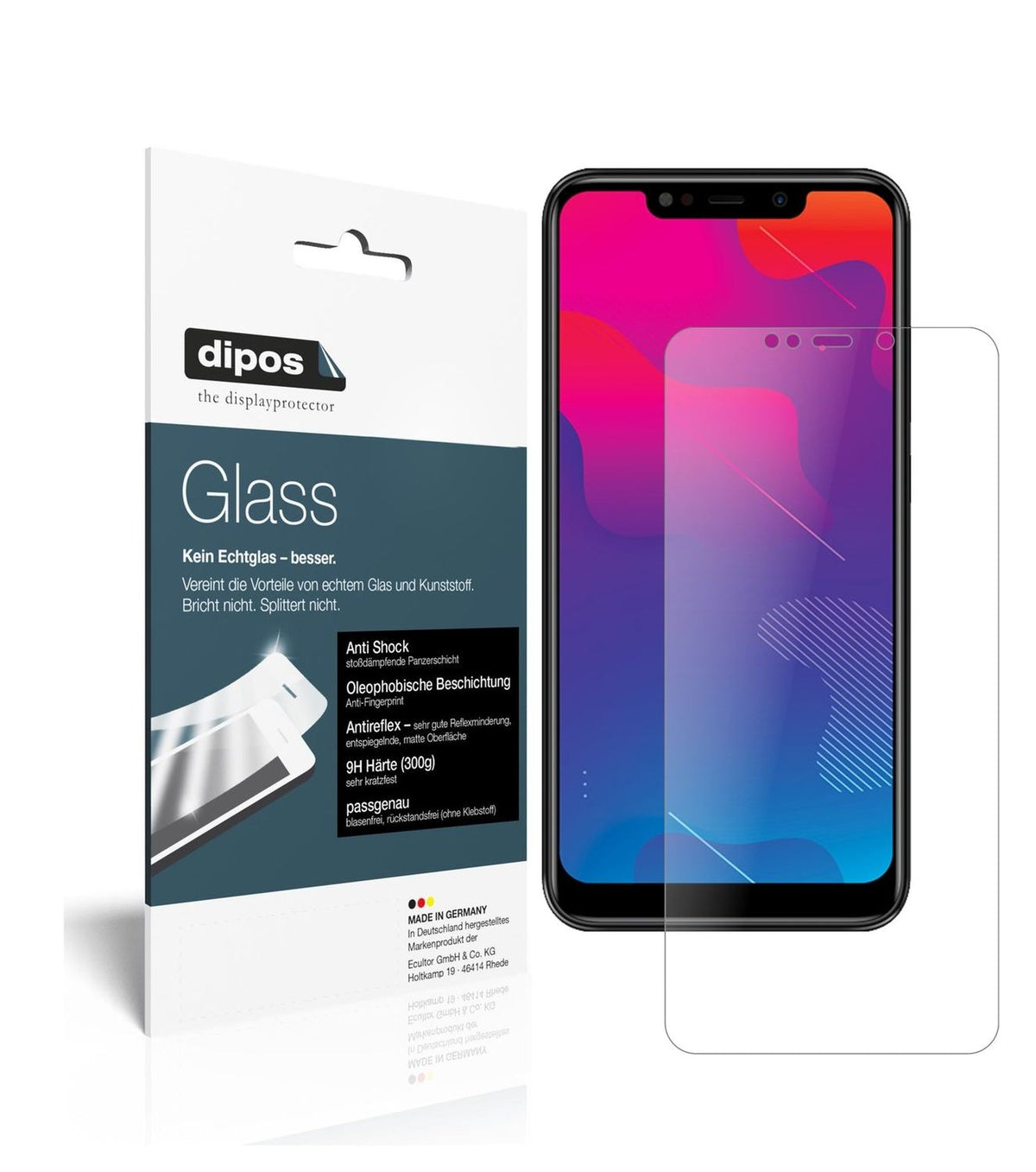 Matte Displayschutzfolie von dipos passend für Panasonic Eluga Z1, 9H kratzfest und blasenfrei montiert