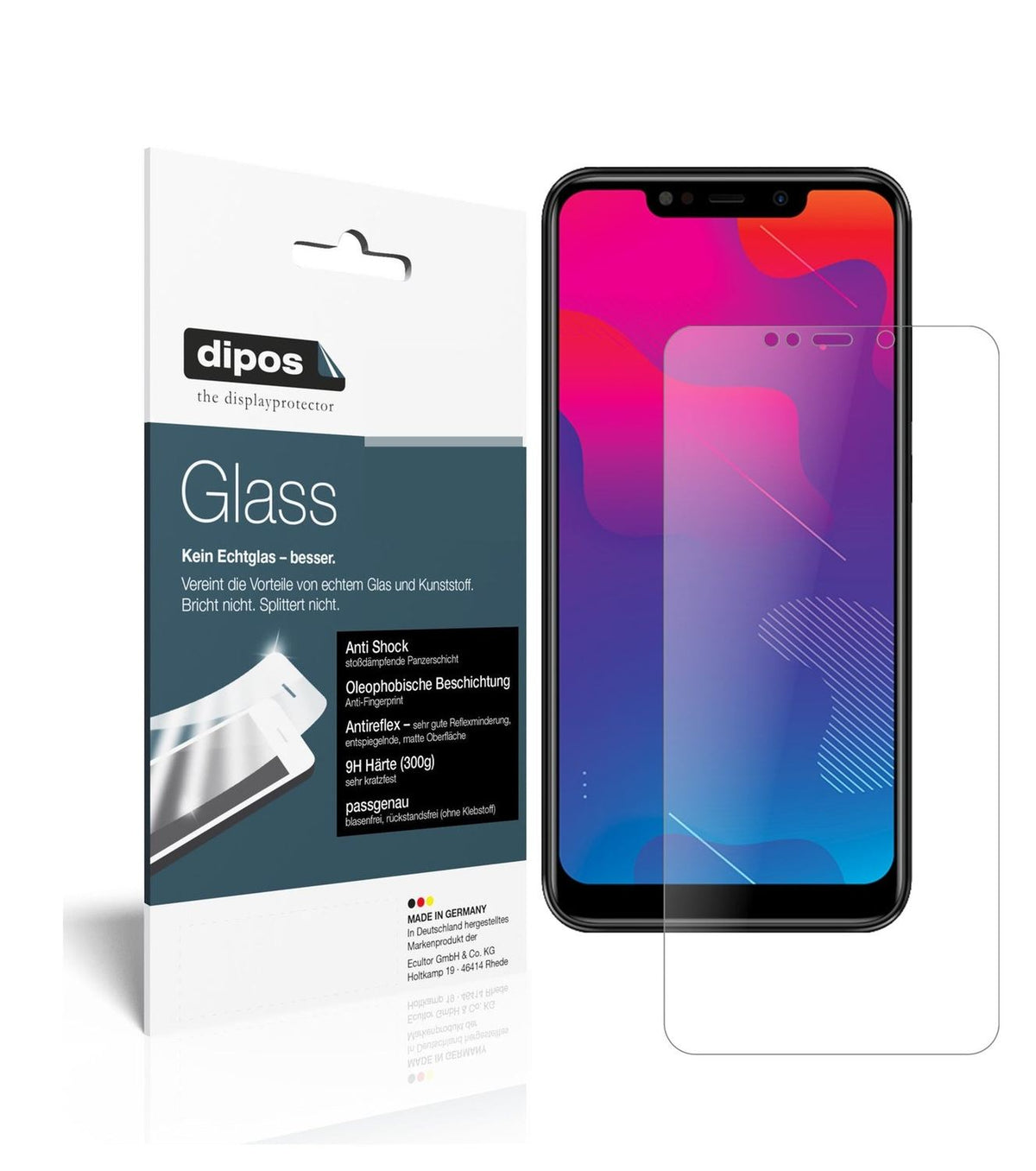 Matte Displayschutzfolie von dipos passend für Panasonic Eluga Z1 Pro, 9H kratzfest und blasenfrei montiert