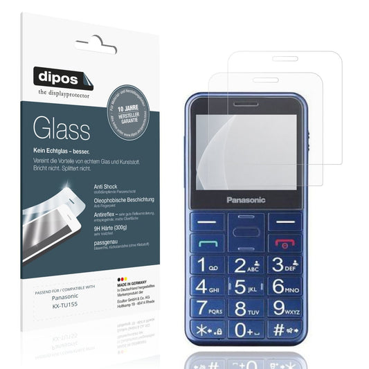 Matte Displayschutzfolie von dipos passend für Panasonic KX-TU155, 9H kratzfest und blasenfrei montiert