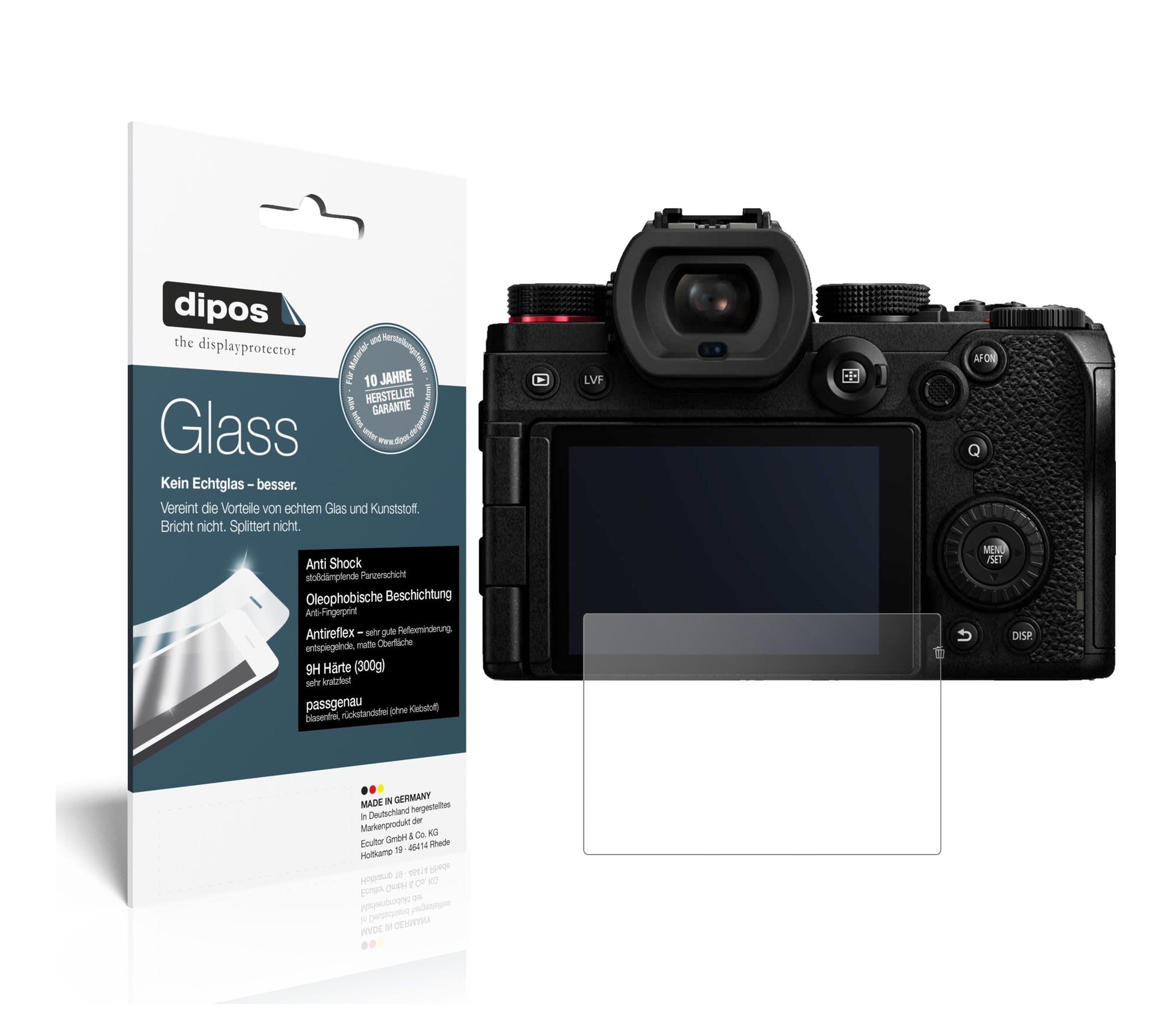 Matte Displayschutzfolie von dipos passend für Panasonic Lumix DC-S5, 9H kratzfest und blasenfrei montiert