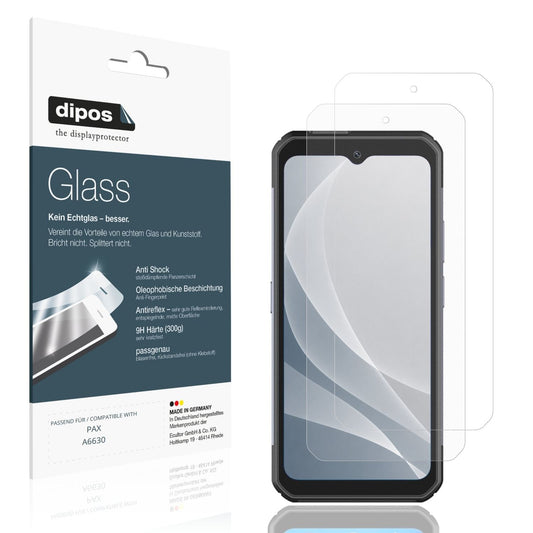 Matte Displayschutzfolie von dipos passend für PAX A6630, 9H kratzfest und blasenfrei montiert